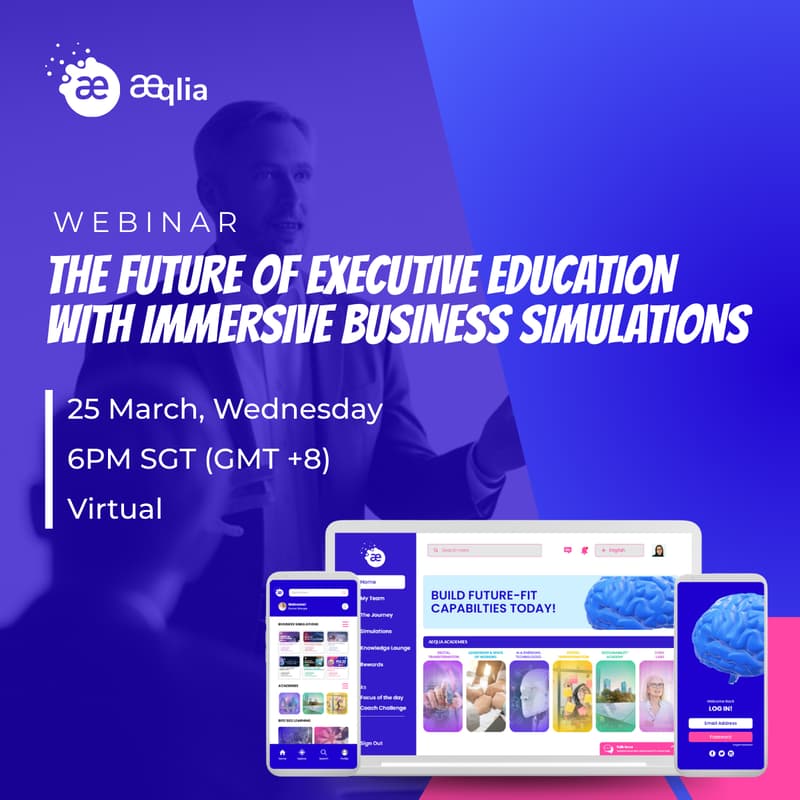 Cover Image for Live Webinar: The Future of Executive Education with Immersive Business Simulations, by Aeqlia