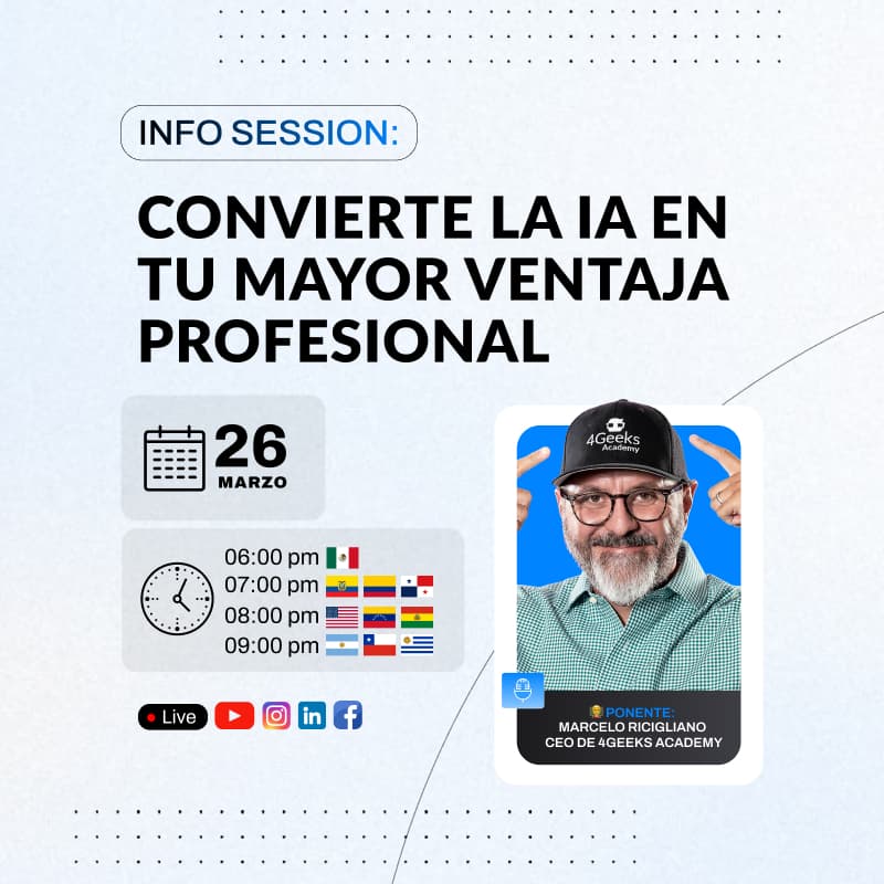 Cover Image for Info Session: Convierte la IA en tu mayor ventaja profesional