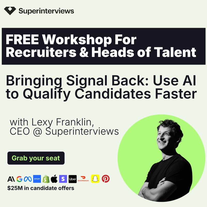 Cover Image for Bringing Signal Back: Use AI to Qualify Candidates Faster - Free Workshop For Recruiters & Heads of Talent