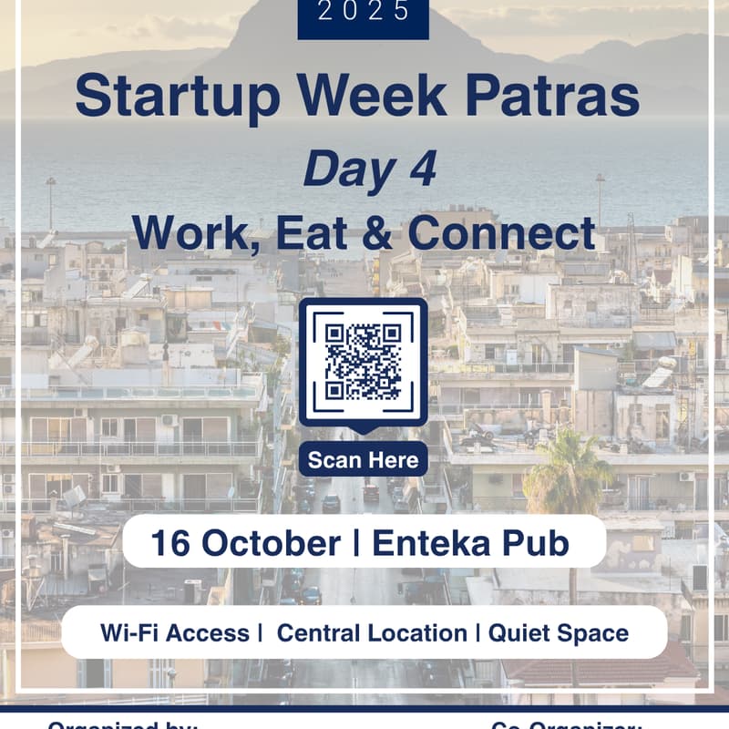 Cover Image for Work, Eat & Connect | Startup Greece Week | Patras 2025 | Day 4