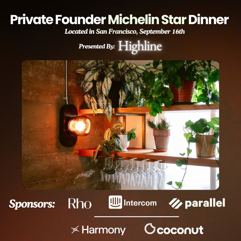 Cover Image for Private Founder Michelin Star Dinner (SF)