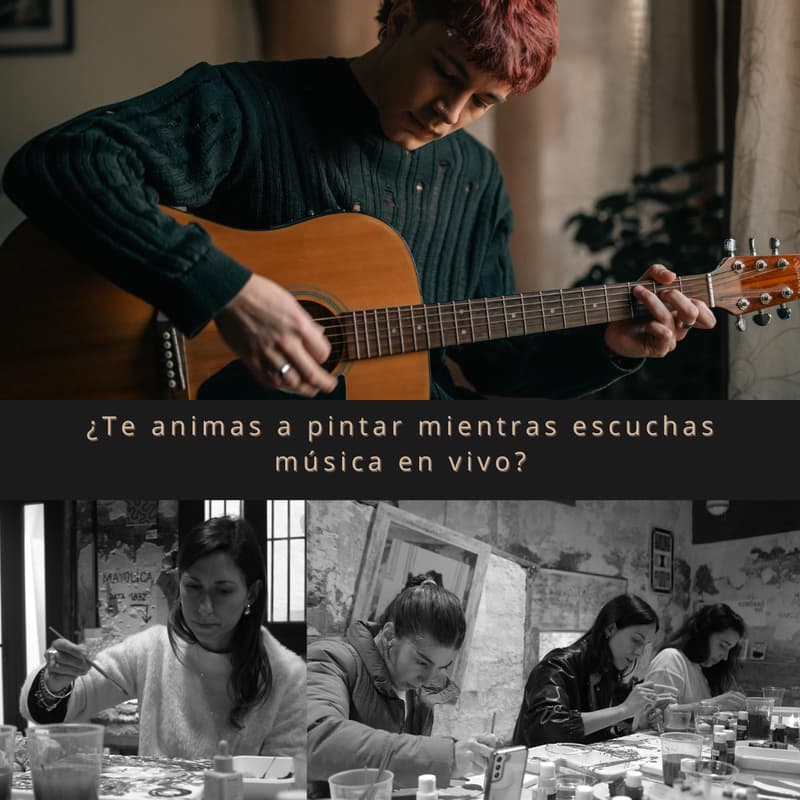 Foto de portada de ¿Te animas a pintar mientras escuchas musica en vivo?