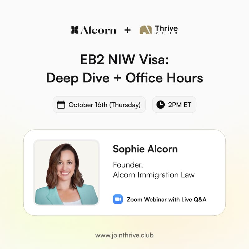 Cover Image for EB2 NIW Visa: Deep Dive + Office Hours