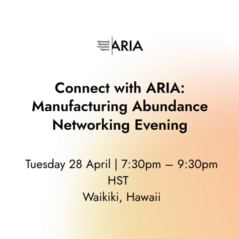 Cover Image for Connect with ARIA: Manufacturing Abundance Networking Evening