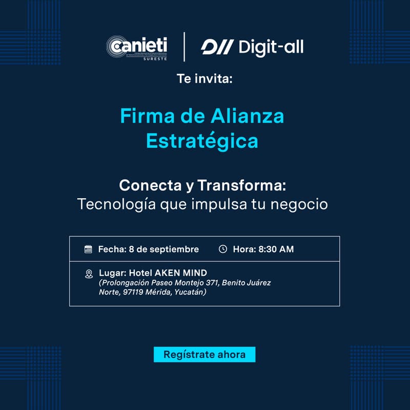Cover Image for Desayuno de Vinculación CANIETI Sureste – Firma de Convenio con DIGIT-ALL