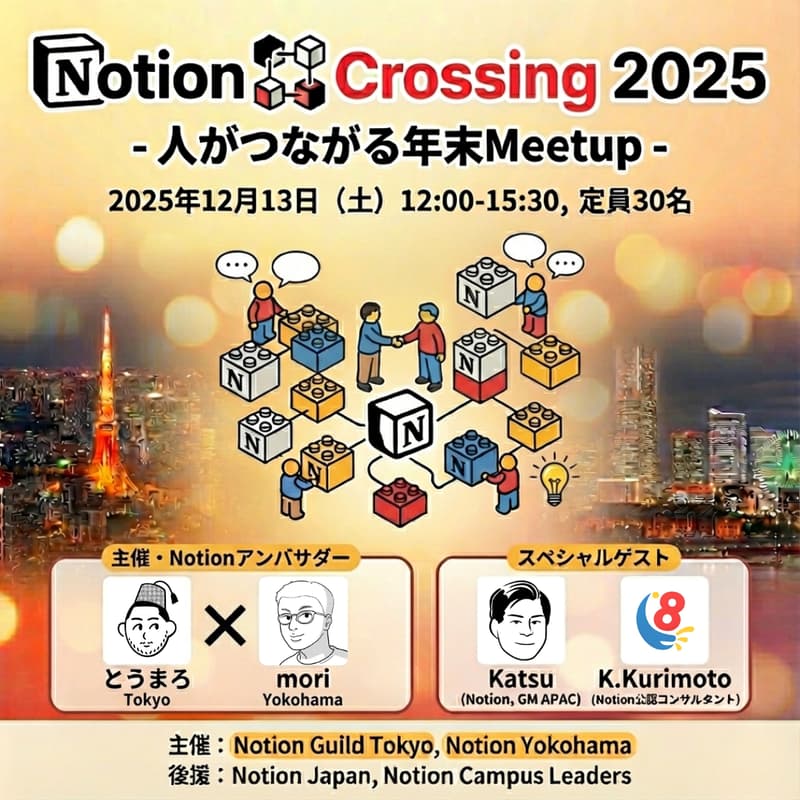 Cover Image for Notion Crossing 2025 - 人がつながる、年末Meetup -
