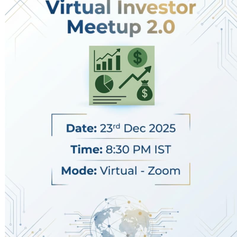 Cover Image for Virtual Investor Meetup 2.0 - 23 December, 8:30 PM IST