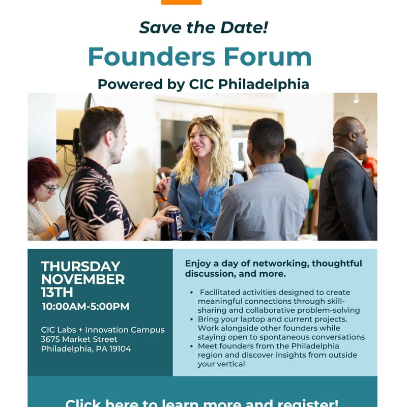 Cover Image for Founders Forum - Powered by CIC Philadelphia