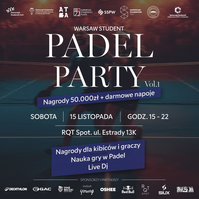 Obrazek w tle dla Warsaw Student Padel Party