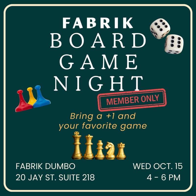 Cover Image for Fabrik Member Board Game Night w/ +1 Friend!