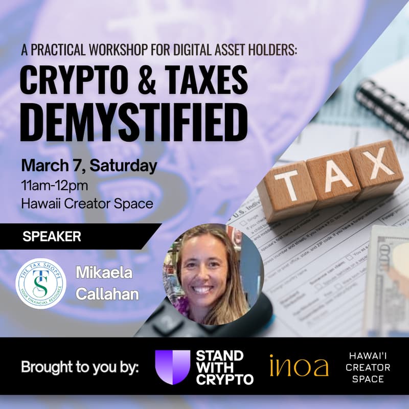 Cover Image for Crypto & Taxes Demystified: A Practical Tax Workshop for Digital Asset Investors