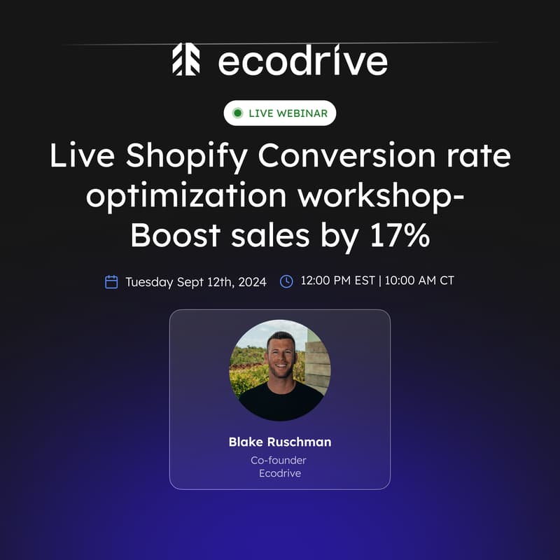 Cover Image for Live Shopify Conversion rate optimization workshop