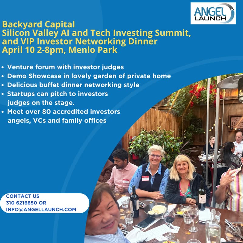 Cover Image for Backyard Capital: Silicon Valley AI & Tech Investing Summit and VIP Investor Dinner in Private Home