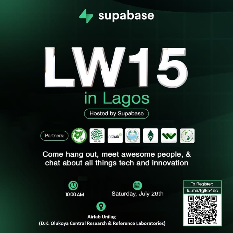 Cover Image for LW15 - Lagos, Nigeria - Supabase Meetup