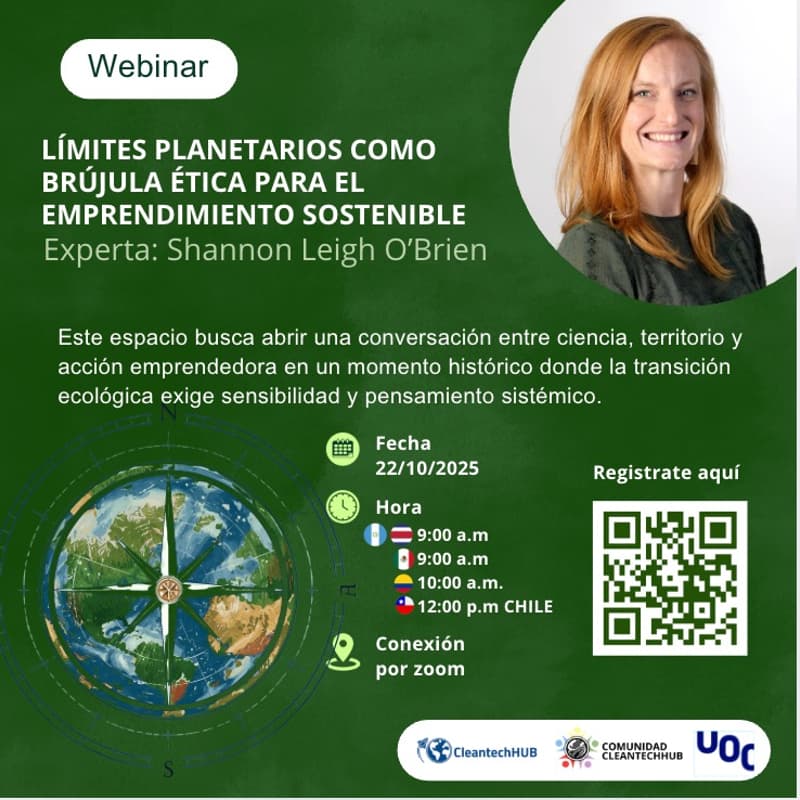 Cover Image for Webinar: Límites planetarios como burbuja ética para el emprendimiento sostenible