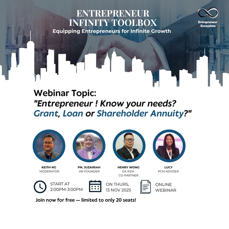 Cover Image for Entrepreneur ! Know your needs? Grant, Loan or Shareholder Annuity ?