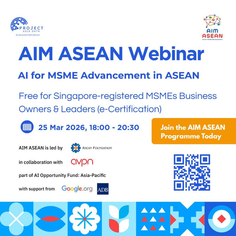 Cover Image for [Free Webinar] AI Training for Businesses – AIM ASEAN Certification (Full Programme)