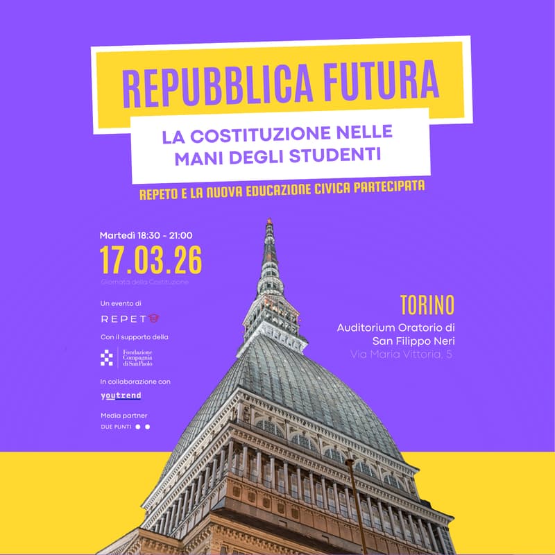 Cover Image for LA COSTITUZIONE NELLE MANI DEI GIOVANI - Repeto e la nuova educazione civica partecipata