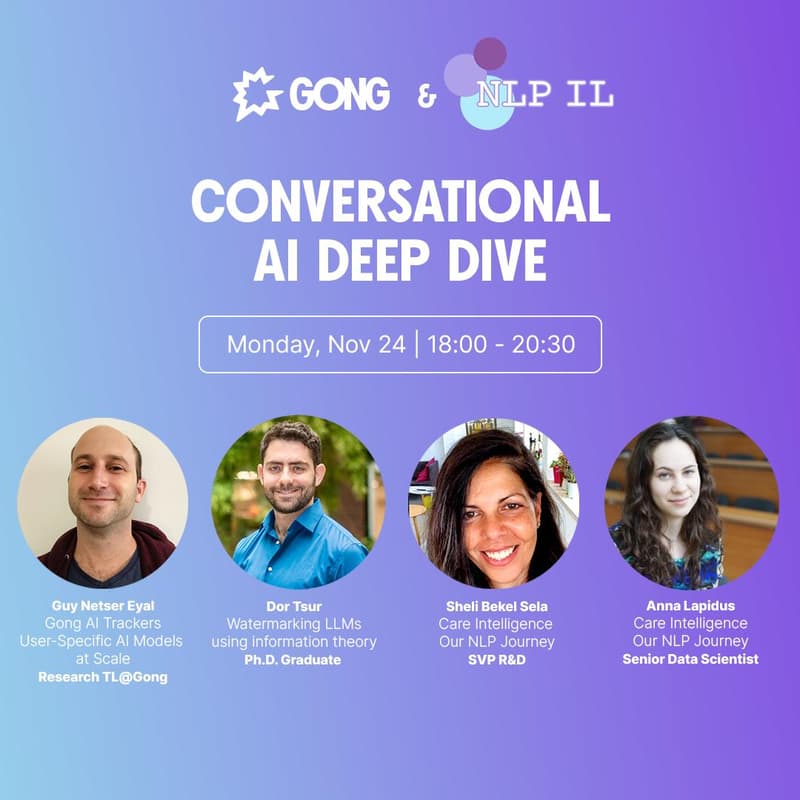 Cover Image for NLP IL x Gong - November 2025 Meetup