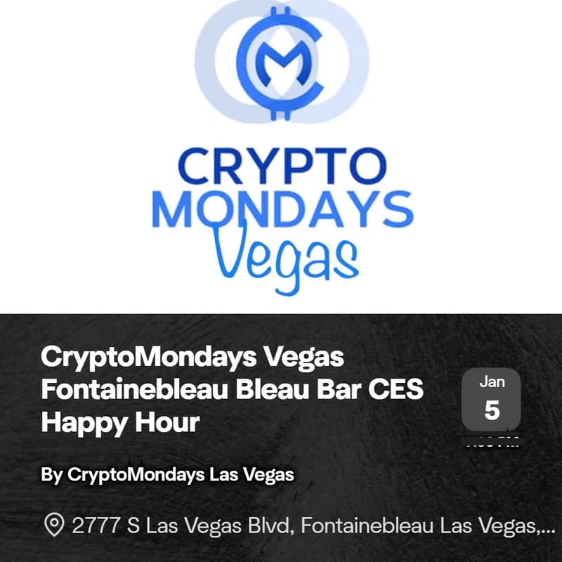 Cover Image for CryptoMondays Vegas Fontainebleau Bleau Bar CES Happy Hour
