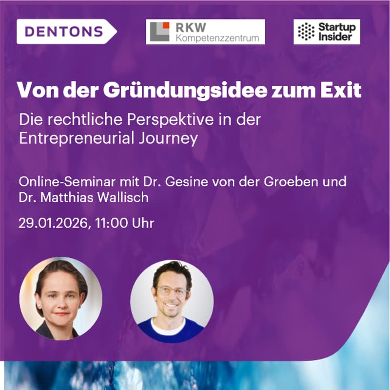 Cover Image for Von der Gründungsidee zum Exit - Die rechtliche Perspektive in der Entrepreneurial Journey
