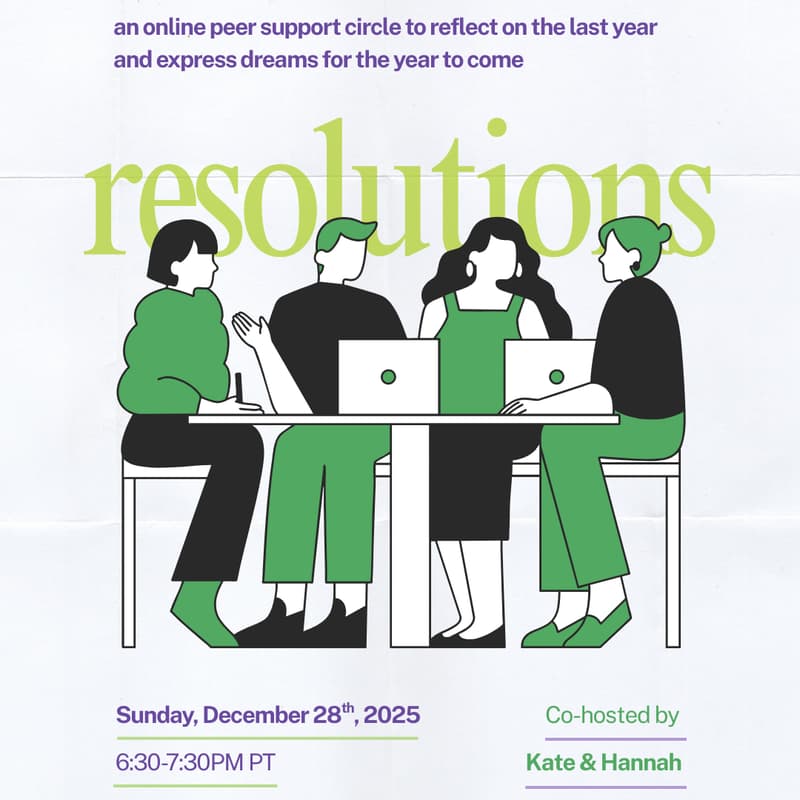 Cover Image for Resolutions: a peer support circle to reflect on the chaos of the past year and express dreams for the year to come!