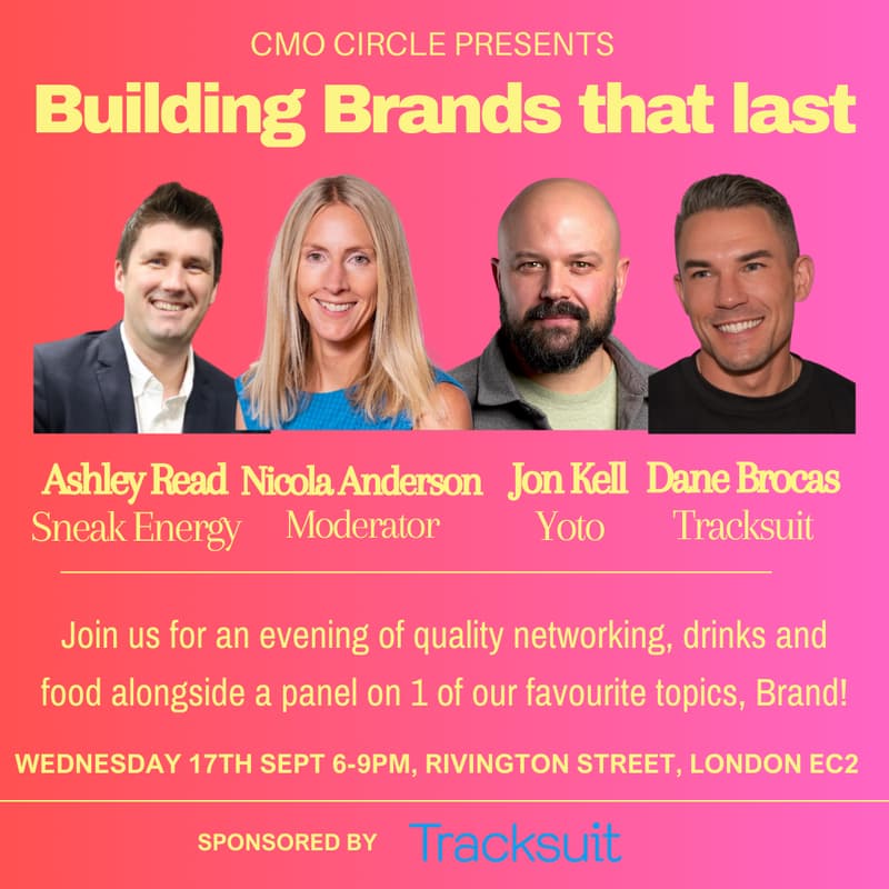 Cover Image for "Building Brands that last" panel and networking drinks with CMO Circle.
