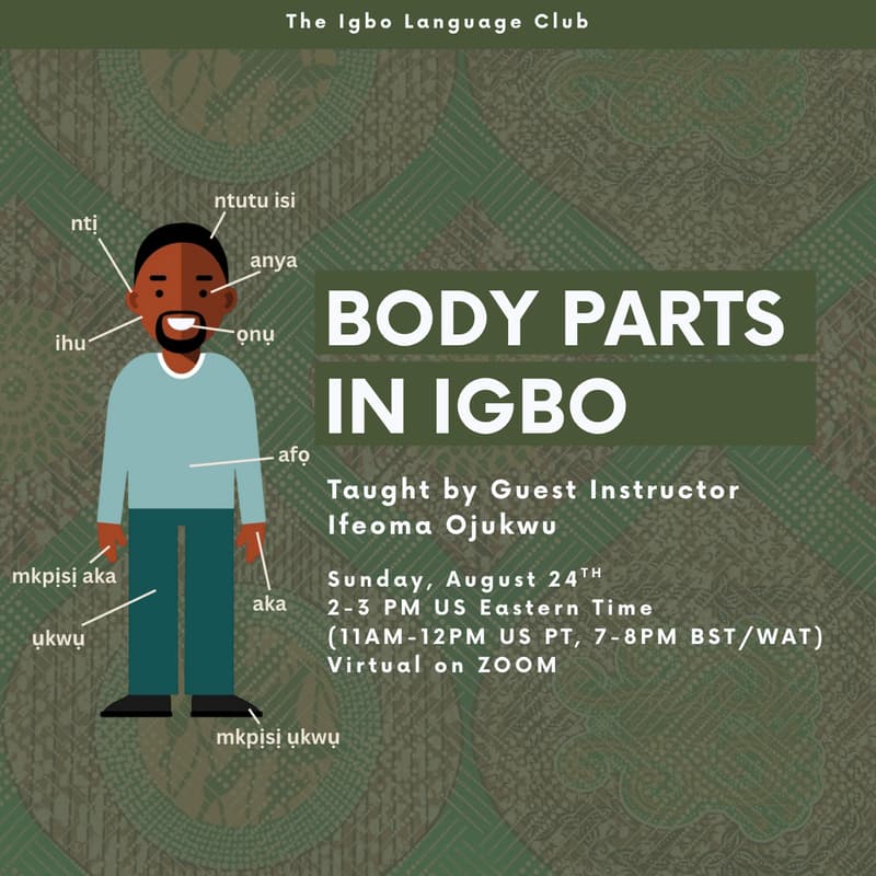 Cover Image for The Igbo Language Club August Virtual Meeting