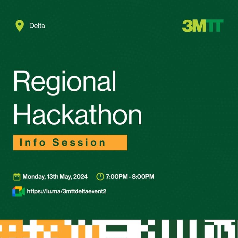 Cover Image for 3MTT Hackathon Info Session - Delta