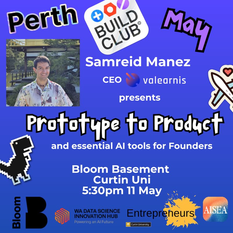 Cover Image for Build Club Perth - May - Prototype to Product and AI tools for founders