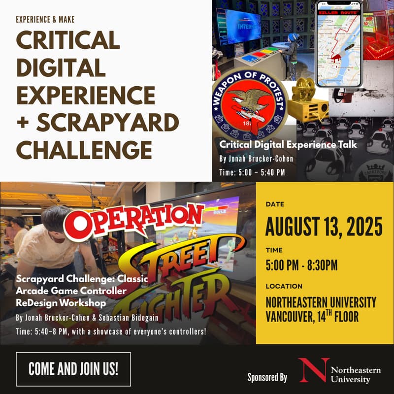 Cover Image for Critical Digital Experience Talk + Scrapyard Challenge: Classic Arcade Game Controller Workshop