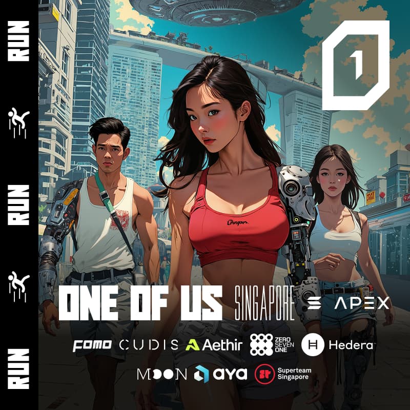 Cover Image for ONE OF US Run & Coffee // Aya, Cudis, Aethir, Hedera, 071Labs, Moonring, Superteam Singapore, FOMO Magazine