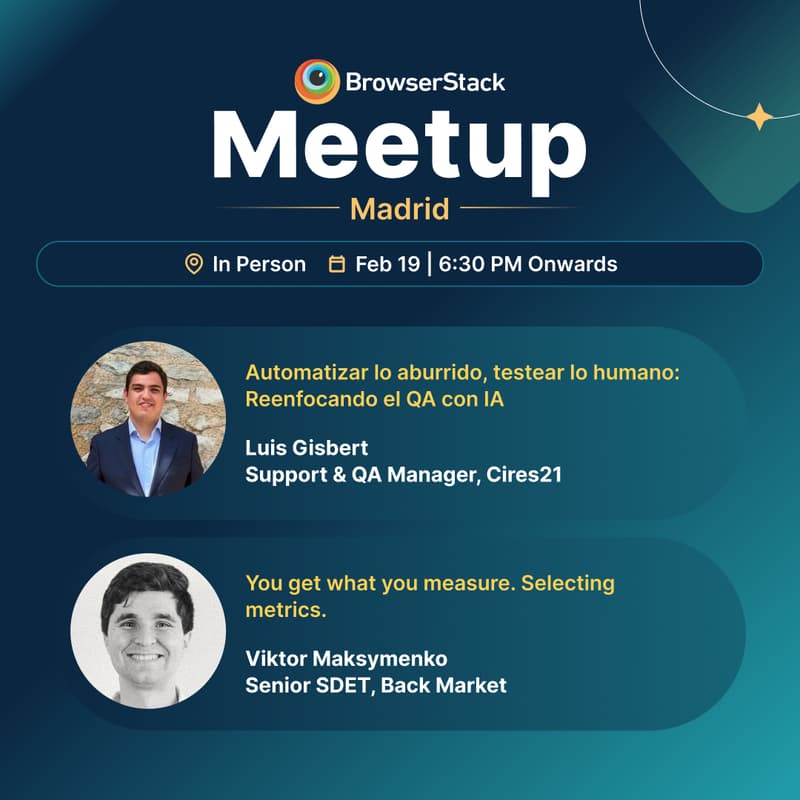 Cover Image for BrowserStack QA Meetup- Madrid (February 19)