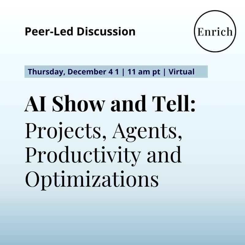 Cover Image for AI Show and Tell: Projects, Agents, Productivity and Optimizations