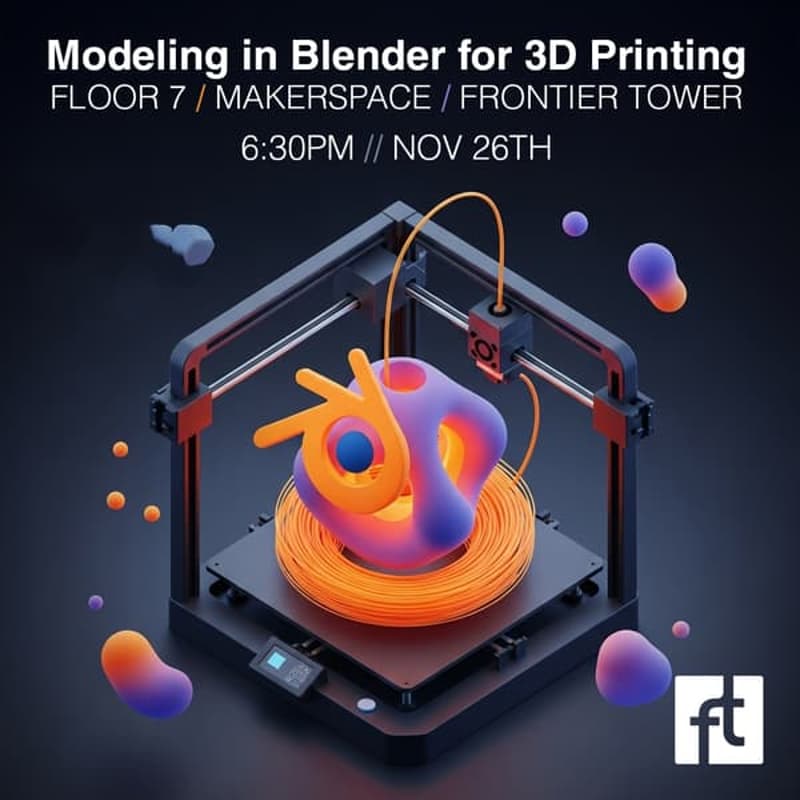 Cover Image for Modeling in Blender for 3D printing @ Floor 7 Makerspace