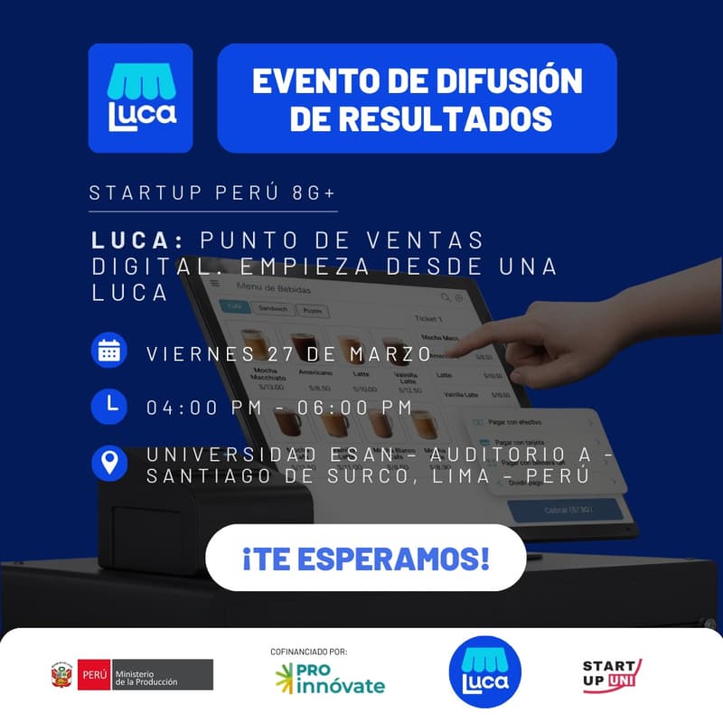 Cover Image for EVENTO DE DIFUSIÓN DE RESULTADOS STARTUP PERÚ 8G  "LUCA"