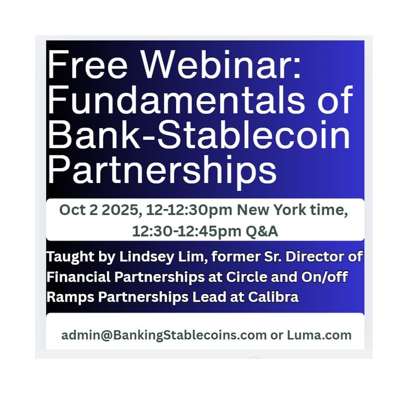Cover Image for Fundamentals of Bank-Stablecoin Partnerships by BankingStablecoins.com