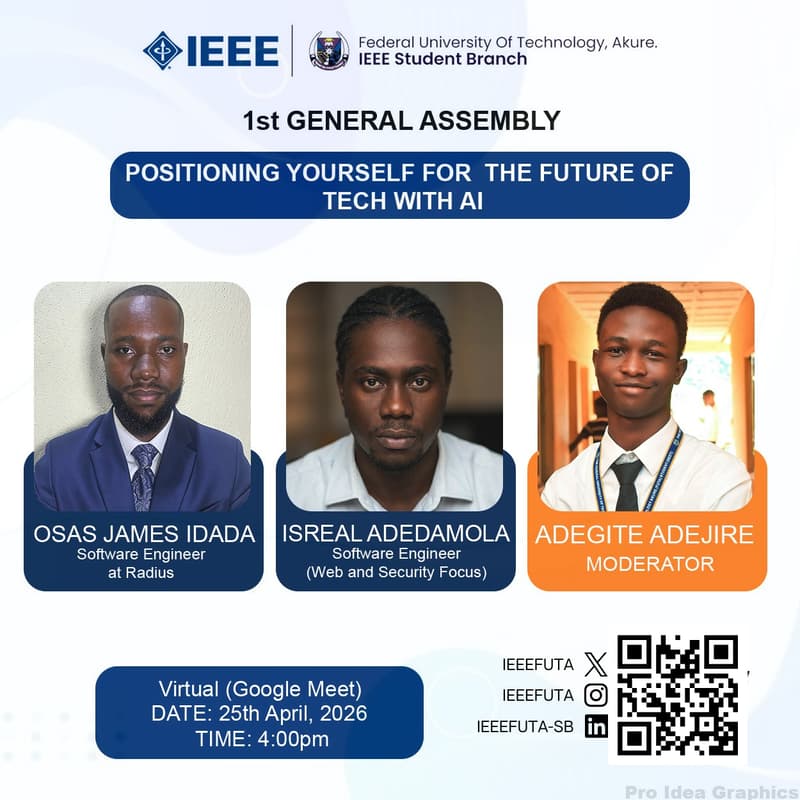 Cover Image for IEEE FUTA Student Branch 1st General Assembly