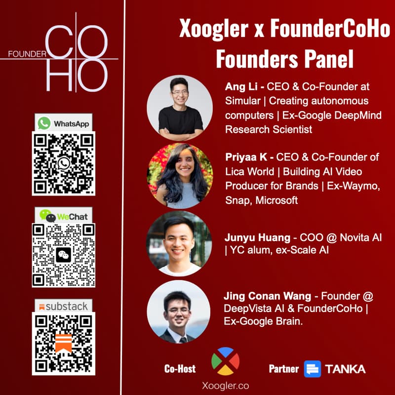 Cover Image for Xoogler x FounderCoHo Founders Panel: From Google DeepMind to Billion-Dollar Visions