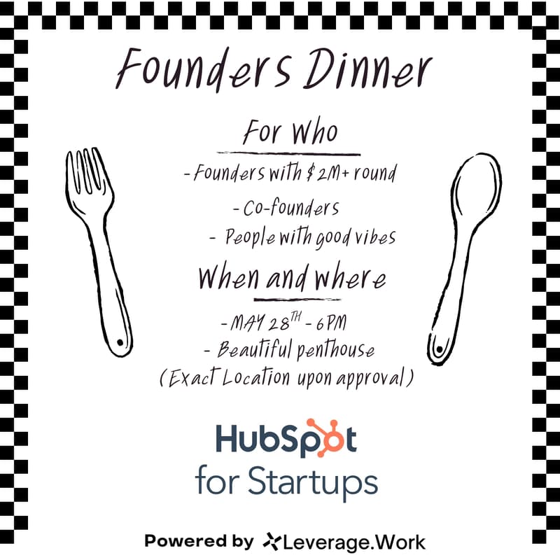 Cover Image for $2M+ Founders Dinner | HubSpot for Startups