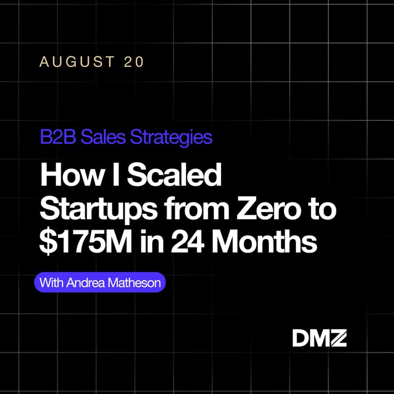 Cover Image for Peer-to-Peer Roundtable Lunch Series, B2B Sales Strategies: How I Scaled Startups from Zero to $175M in 24 Months
