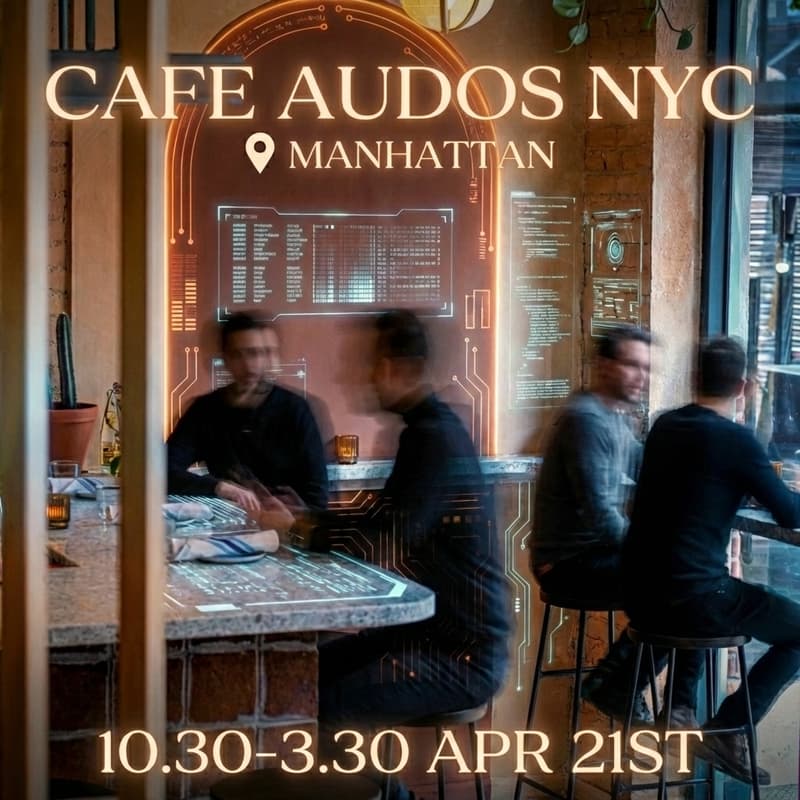 Cover Image for Cafe Audos NYC - Book a slot. Bring your laptop. Build with us