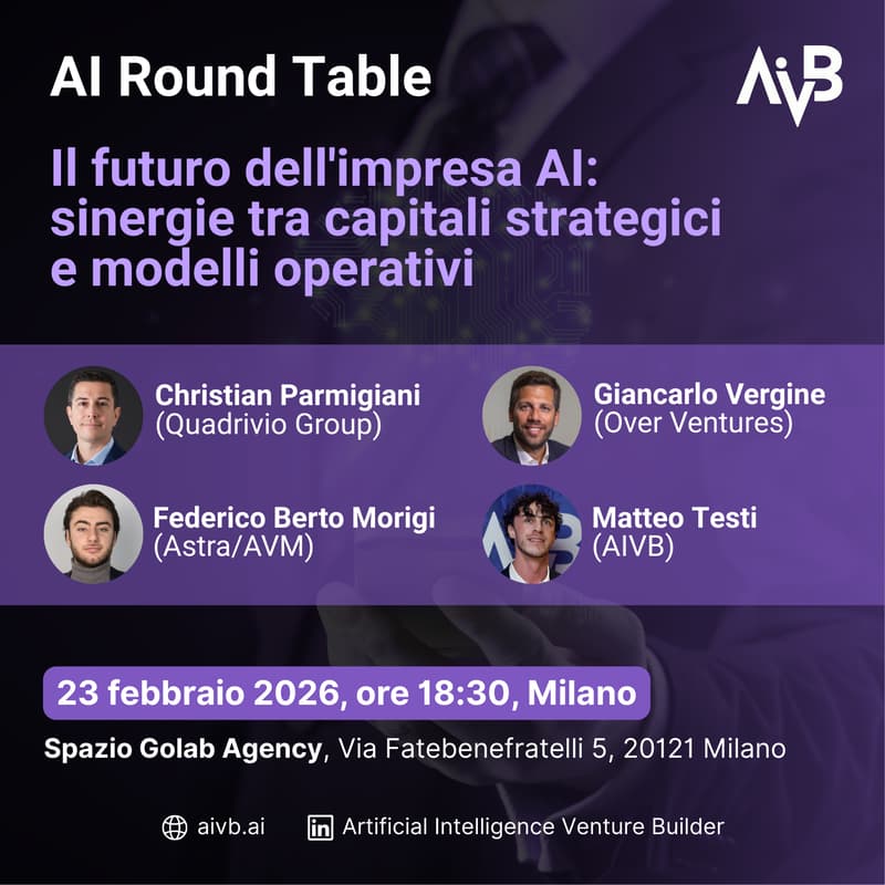 Cover Image for AI Round Table - Il futuro dell'impresa AI: sinergie tra capitali strategici e modelli operativi