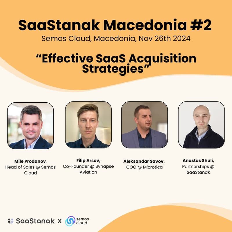 Cover Image for SaaStanak Macedonia #2: Effective SaaS Acquisition Strategies