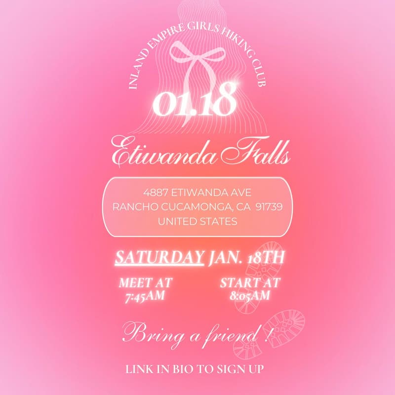 Cover Image for IE GIRLS HIKING CLUB // ETIWANDA FALLS