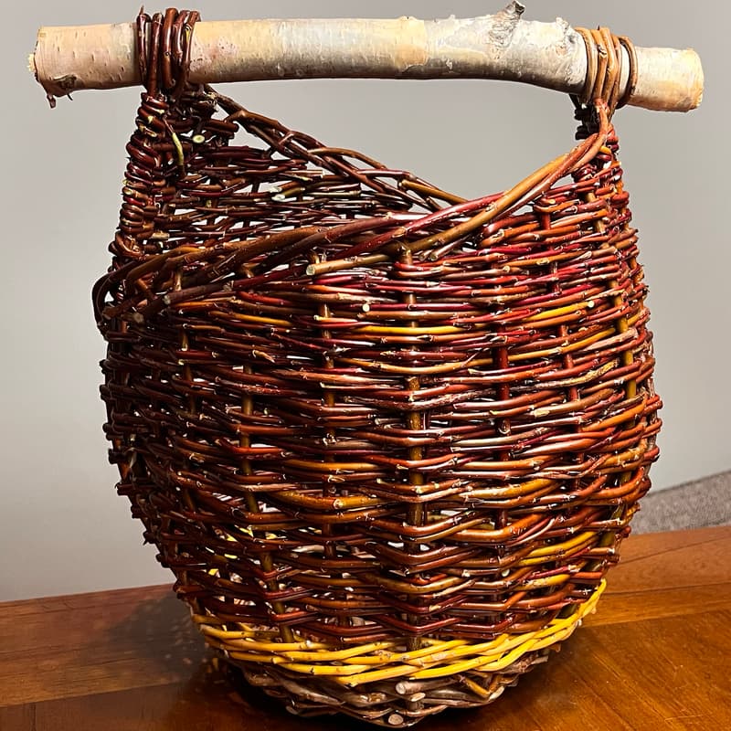 Cover Image for Asymmetrical Gathering Basket With Birch Handle