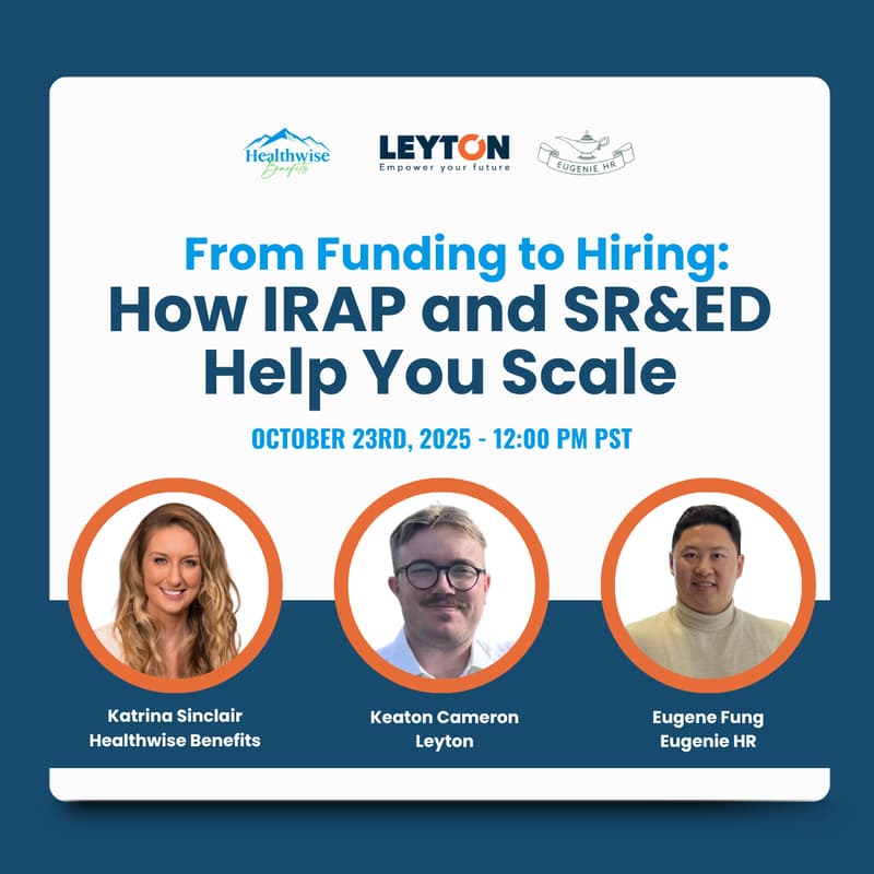 Cover Image for From Funding to Hiring: How IRAP and SR&ED Help You Scale 🚀