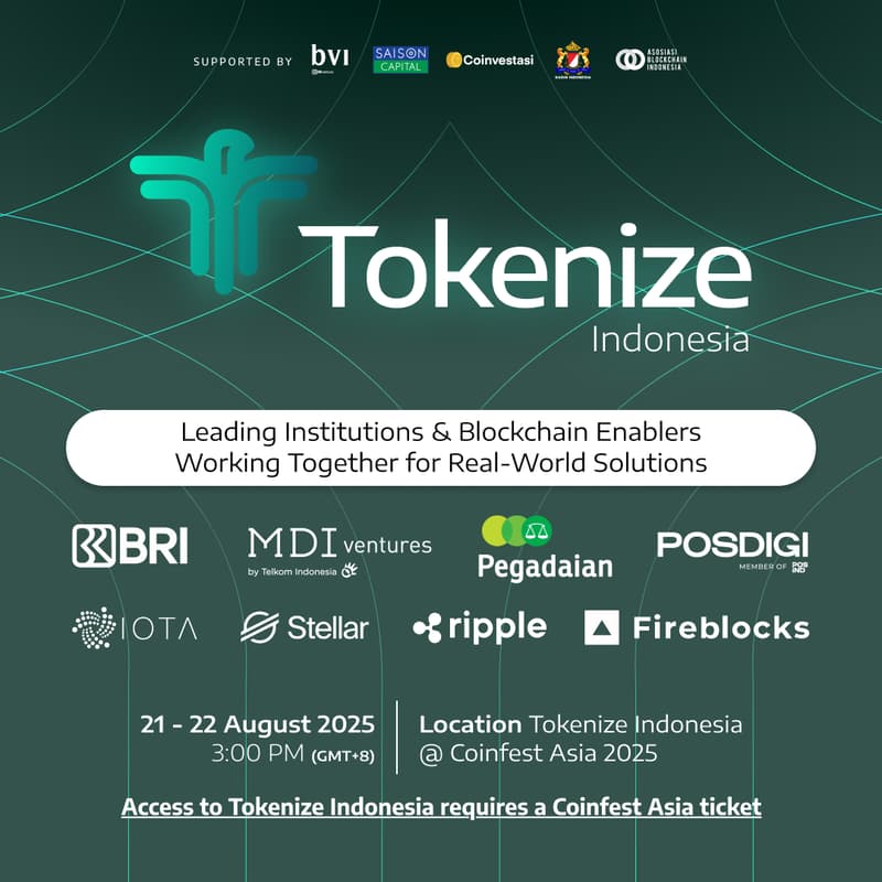 Cover Image for Tokenize Indonesia - Live RWA Use Cases @ (in)Side Event Coinfest Asia 2025