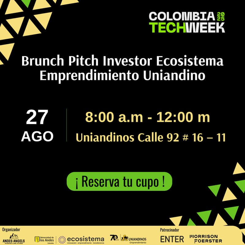 Cover Image for Brunch Pitch Investor By Ecosistema Emprendimiento Uniandino