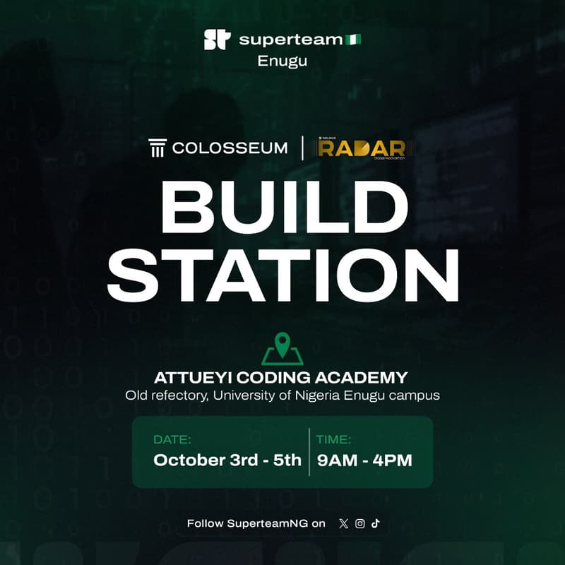 Cover Image for Solana Radar Hackathon Build Station - Enugu